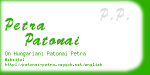 petra patonai business card